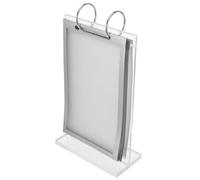INOOMP A6 Acrylic Menu Holder Flip Display Stand with Base, Double-sided Tabletop Sign Holder for Restaurant Menu, Office, Retail Store, and Trade Show Use