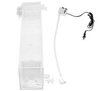 INOOMP Acrylic Clean Aquarium Box with Water Pump, Reusable Fish Tank Filter Tool Allowing Water Flowing like Waterfall, Design Suitable for Hanging Filter in Fish Tank