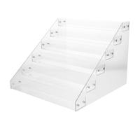 INOOMP Acrylic Greeting Card Display Stand Portable Tiered Rack with 6 Steps Multi-Functional Organizer for Trading Cards Business and Retail Counters