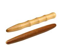 INOOMP Acupuncture Point Wooden Massage Stick 2Pcs Set for Organ Energy Boost and Stress Relief, Bamboo and Smooth Rods for Body and Foot Therapy, Portable Relaxation Tool for Home and