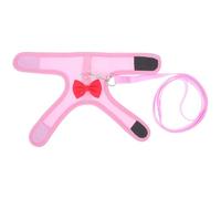 INOOMP Adjustable Cute Bunny Harness and Lead Set with Decorative Butterfly Bow, Escape Proof Mesh Cloth Design, for Travel Adventures and Leisure Time with Guinea Pigs and Rabbits