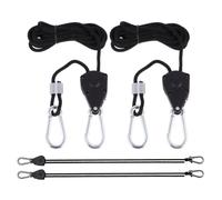 INOOMP Adjustable Ratchet Rope Hanger Set Not Easy to Corrode and Rust 4pcs with Built-in Metal Pulley, Heavy Duty Polypropylene and Alloy Material Suitable for Chandelier and Home