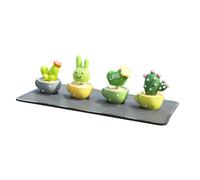 INOOMP Adorable Cactus Plant Car Dashboard Decoration Creative Artificial Succulent Ornament with Multiple Shapes Small Vehicle Adornment for Home and Office Display