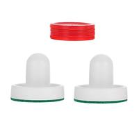 INOOMP Air Hockey Pushers and Plastic Air Hockey Pucks Set 60mm White Handles with 51mm Red Pucks for Arcade Tables and Leisure Game Rooms 2 Sets