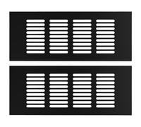 INOOMP Air Vent Covers Louvers 2 Pcs in Aluminum Alloy Black with Breathable Structure and Easy to Install Features, Rectangular for Shoes Cabinet and Ceiling Use Bathroom and Home Decor