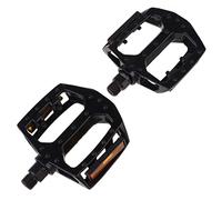 INOOMP Aluminium Alloy Bike Pedals Multi Purpose Flat Design for Mountain and Road Bikes Durable and Easy to Install Suitable for Various Cycling Styles Black with Single Rolling Beads