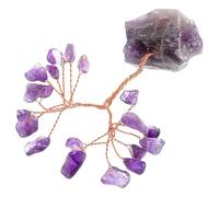 INOOMP Amethyst Crystal Gemstone Tree with Copper Wire Money Tree for Home and Office Decor, Elegant Design with Unique Texture, Decoration and Good Luck Ornament for Housewarmings