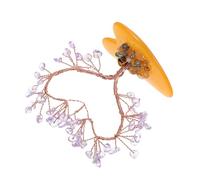 INOOMP Amethyst Crystal Heart Tree of Life Ornament 12cm Small Purple Crystal Wealth Money Tree Feng Shui Lucky Prosperity Plant for Home Office Decor