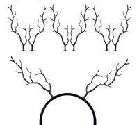 INOOMP Artificial Antler Tree Branches Versatile Use Black 6pcs Plastic Coral Branches with Realistic Shape and Fade-resistant Material, Halloween for DIY Crafts and Home Decor