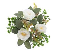 INOOMP Artificial Flower Candle Wreath Material, Easy to Use, Silk Cloth and with Mini Spring Leaves Farmhouse Style Rustic Wedding and Table Decoration for Elegant Home