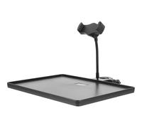 INOOMP Audio Card Holding Tray Sound Card Tray Black Abs Metal with Easy Installation Higher Edges Design for Live Broadcast Streaming