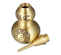 INOOMP Auspicious Calabash Ornament Copper Chinese-Style Home Decor for Living Room Office Hallway With Auspicious Meaning Polished Smooth Gourd Adornment 2.64 X 1.06 X 1.06 in