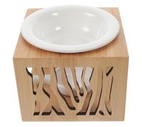 INOOMP Bamboo Essential Oil Incense Burner Simple Elegant Decorative Aromatherapy Diffuser with Ceramic Tealight Candle Holder, Scented Wax Melt Warmer for Home and Yoga Room