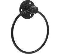 INOOMP Bathroom Towel Ring Industrial Vintage Iron Black Wall Mounted Hand Towel Holder Space Optimization for Guest Bathroom Essentials