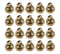 INOOMP Bell Charm Vintage Brass Pendant Antique Brass Mini 20pcs with Carved Flower Design Silent round Keychain and Sewing Crafts