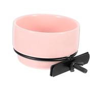 INOOMP Bird Feeding Dish Cups Removable Ceramic Bird Bowl for Food Water Multi Functional Feeder for Parrots Cockatiels Stylish Pink Design for Home Garden Use