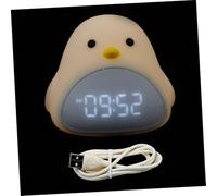 INOOMP Bird Smart Night Light Alarm Clock for Bedroom Silent Mute Timer with Warm Soft Glow Multifunctional Decorative Lamp for Sleep Aid and Morning Wake-up Compact White Design