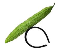 INOOMP Bitter Gourd Headband Plush Green Party Headpiece, Cute and Playful Cosplay Hair Accessory for Weddings