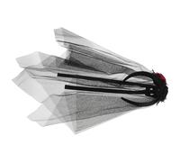 INOOMP Black Mesh Veil Headband with Floral Design for Halloween Bride Accessories, Comfortable Plastic and Gauze Material, Versatile and Elegant Headpiece for Day the Dead