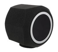 INOOMP Black Octagonal Sponge Microphone Cover Noise-absorbing Windproof Mic Protector Sleeve for Live Streaming and Office Use, Universal Acoustic Mic Sponge Guard