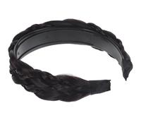 INOOMP Black Plaited Braid Headband for Women Lightweight High Temperature Fiber Hair Hoop Easy to Take off Suitable for Birthday and Party Use