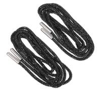 INOOMP Black round Rhinestone Glitter Shoe Strings 120cm for Sneakers with Sparkling Upgrade and Versatile DIY Use, for Casual Strolls and Running