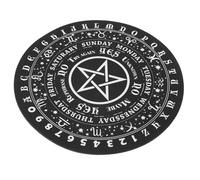 INOOMP Black Rubber Pentagram Divination Mat with Comfortable Touch and Longer Service Life, Desktop Pendulum Board for Bedroom and Festival Party Use, Mystical Atmosphere Accessory
