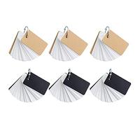INOOMP Blank Flash Cards 6pcs Portable Ring Notepads Loose-Leaf Memo Pads for School Study and Revision