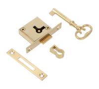INOOMP Brass Cabinet Lock with Keys for Cabinet Doors and Desk Drawers, Square Shape, Easy to Install, Secure Lock for Mail and Key, for Kitchen Cupboard or Closet Use