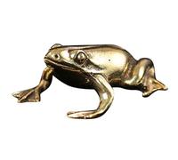 INOOMP Brass Frog Desktop Ornament Tea Pet Lovely Design Small Lightweight Easy to Carry Choice for Holidays Home Decoration