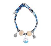 INOOMP Breakaway Cat Collar with Bell Adjustable Rope Kitten Necklace Cute Wood Bead Comfortable for Cats for Tracking Movements and Enhancing Safety