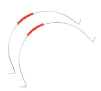 INOOMP Bucket Handle Replacement 2Pcs Stainless Steel Grip for Iron Buckets with Red Hooks Suitable for Professional and Personal Use