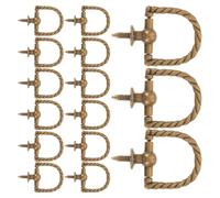 INOOMP Cabinet Pull Handles Golden Zinc Alloy Vintage Single Hole 20pcs