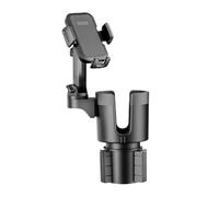 INOOMP Car Cup Holder Expander Adapter with Phone Mount Automotive Cup Stand for Secure Device Holding Compact Black Multifunctional Car Supply Accessory