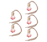 INOOMP Car Hanging Perfume Bottle Diffuser with Rope and Cork 5pcs 8ml Glass Air Freshener Easy to Use Aromatherapy Essential Oil Diffuser Random Color for Indoor and Car Use