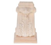 INOOMP Carved Wood Corbels Rustic Decorative Shelf Supports Unfinished Wood Appliques Vintage Pillars for Decoration European Style Corner Molding for Home Furniture