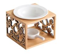 INOOMP Ceramic and Bamboo Aroma Diffuser Burner with Reusable Design, Sturdy and Not Easy to Break, for Yoga Room Or Hotel Use, Essential Oil Burner for Home Fragrance and Relaxation