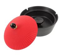 INOOMP Ceramic Ashtray with Lid for Car and Home, Smooth Surface Fire-resistant Ashtray, Creative Cartoon Shape Suitable for Office and Indoor Use