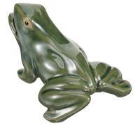 INOOMP Ceramic Frog Figurine Water Spitter, Courtyard Fountain Frog for Home Decor and Balconies, Green, Easy to Operate, Water-saving
