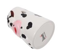 INOOMP Ceramic Hamster Water Kettle Stand with Cow Shape, Easy to Clean and Use, Suitable for Hedgehogs and Small Animals at Home Or Pet Shop, Adorable Cartoon Style Water Bottle Holder