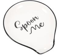 INOOMP Ceramic Spoon Rest Spoon Holder for Kitchen Countertop Smooth Scoop Rest for Soup Dessert and Ladle Compact Table Utensil Holder for Cooking Serving and Dining