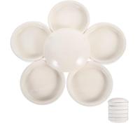 INOOMP Ceramic Watercolor Paint Palette Set White Ceramic Watercolor Mixing Plates with Five-layer Structure, Reliable and Easy to Operate Mixing Tray with Interesting for DIY Artists