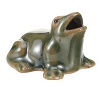 INOOMP Ceramic Waterfall Frog Decorative Fountain Frog Figurine, Light Green, Water Circulation, for Outdoor Balconies