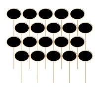 INOOMP Chalkboard 20pcs Mini Wooden Black Board Signs for Name Labeling and Writing Messages Lightweight Tags for Crafts Garden Decorating and Wedding Party