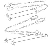 INOOMP Chicken Veggies Skewer 8lbs Load Capacity Stainless Steel 4pcs Hanging Chain Feeder with Adjustable Length and Hanging Hook Buckle Design for Hens and Medium to Large Birds