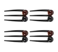 INOOMP Chinese Hair Accessories 4pcs Vintage Beaded Hair Fork Green Plastic U Shape for Frequent Styling and All Hair Types