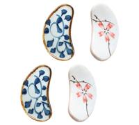 INOOMP Chopstick Racks Decorative Japanese Style 4pcs Ceramic with Elegant and Simple Design Chopsticks Rest Create an Elegant Home Style for Bedroom and Parties