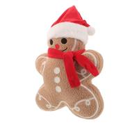 INOOMP Christmas Gingerbread Man Pillow, Cartoon Plush Gingerbread Doll Cushion with Hat and Scarf, Christmas Throw Cushion, Holiday Home Decoration, 17.5x12.6 Inch