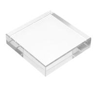 INOOMP Clear Square Paperweight 3.15In Transparent Glass Block for Office Desk Decor Home Crafts Photography Reading Stable Heavy Decorative Paper Weight