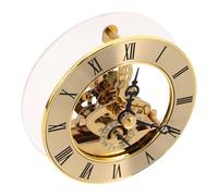 INOOMP Clock Insert Replacement 3.39' Quartz Skeleton Movement with Roman Numerals Golden Metal Minimalist Style Accurate Timekeeping Easy Replacement for Living Room Table Clock
